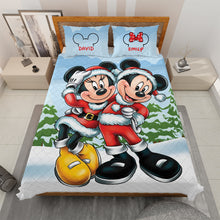 Load image into Gallery viewer, Personalized Christmas Quilt Set for Couples | Valentine&#39;s Day Gifts | Festive Gifts Blanket PopCulturePrints
