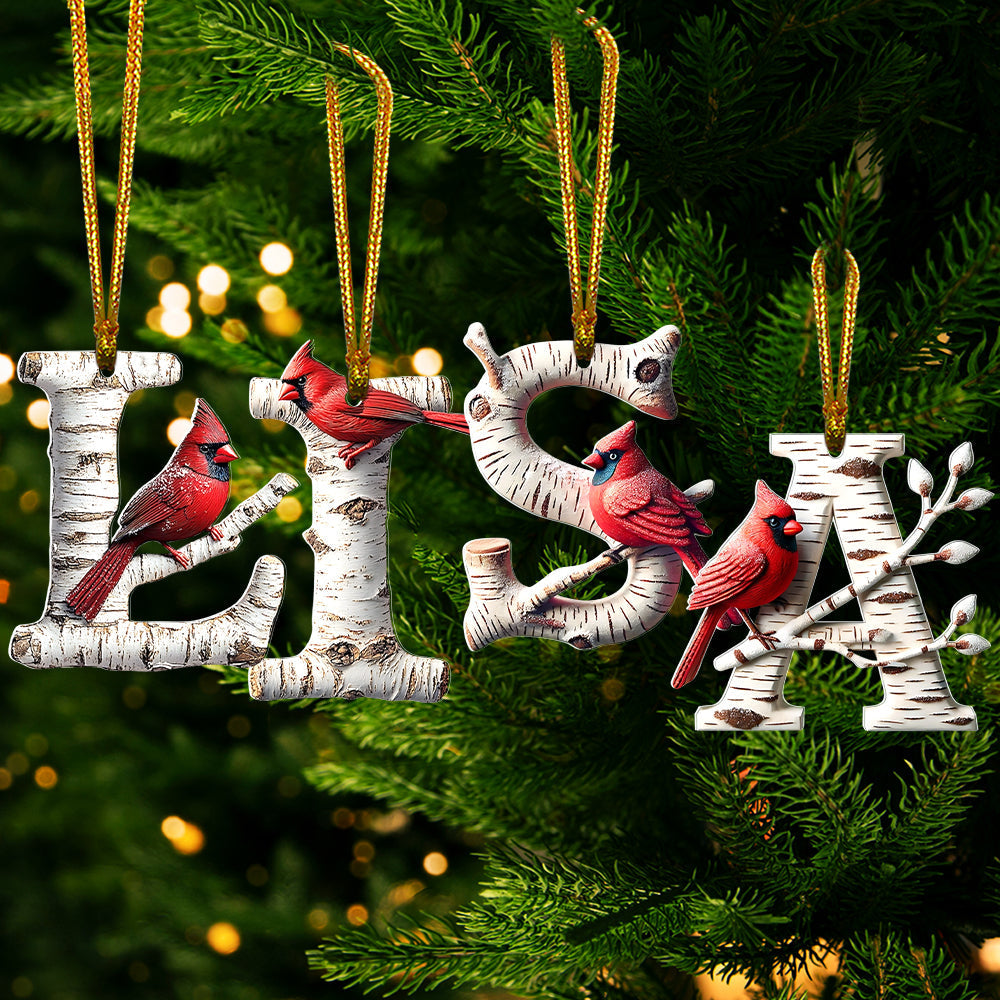 Personalized Cardinal Alphabet Christmas Ornaments Ornament PopCulturePrints