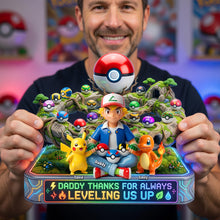 Load image into Gallery viewer, “Daddy Thanks for Always Leveling Us Up” - Top Level Dad Acrylic Plaque, Personalized Gifts for Dads Shaped Plaques PopCulturePrints
