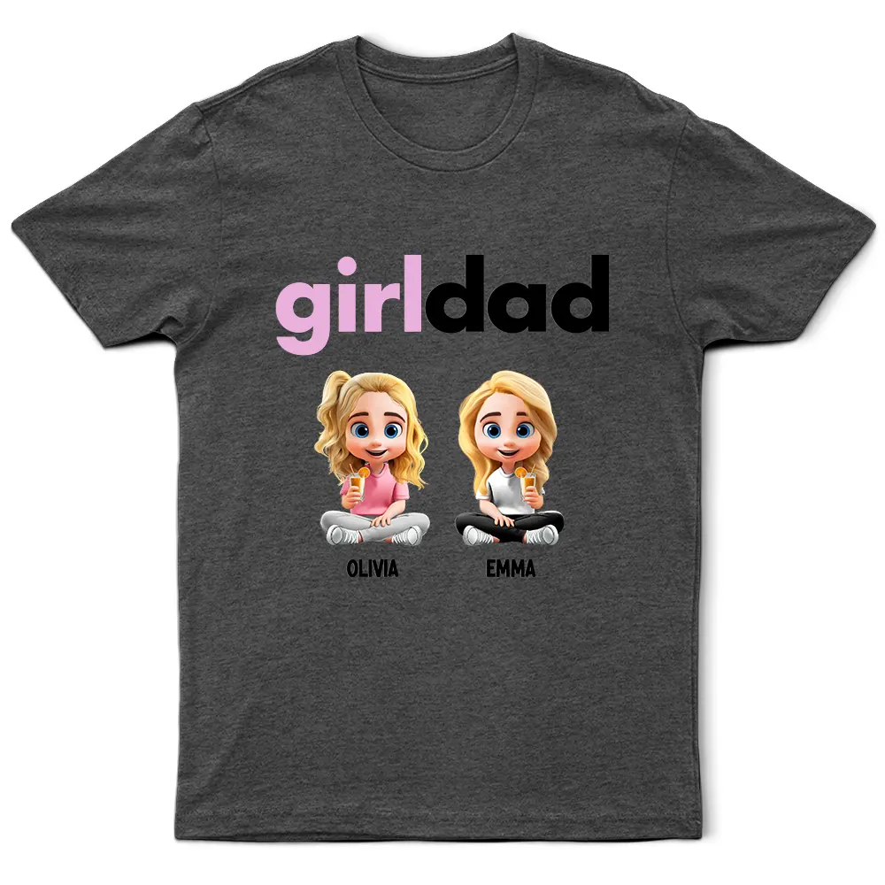 "Every Day is a Gift with My Girls!" - Personalized Girldad T-Shirt - Custom Gift for Dads, Grandpas, and Daughters T-shirt PopCulturePrints