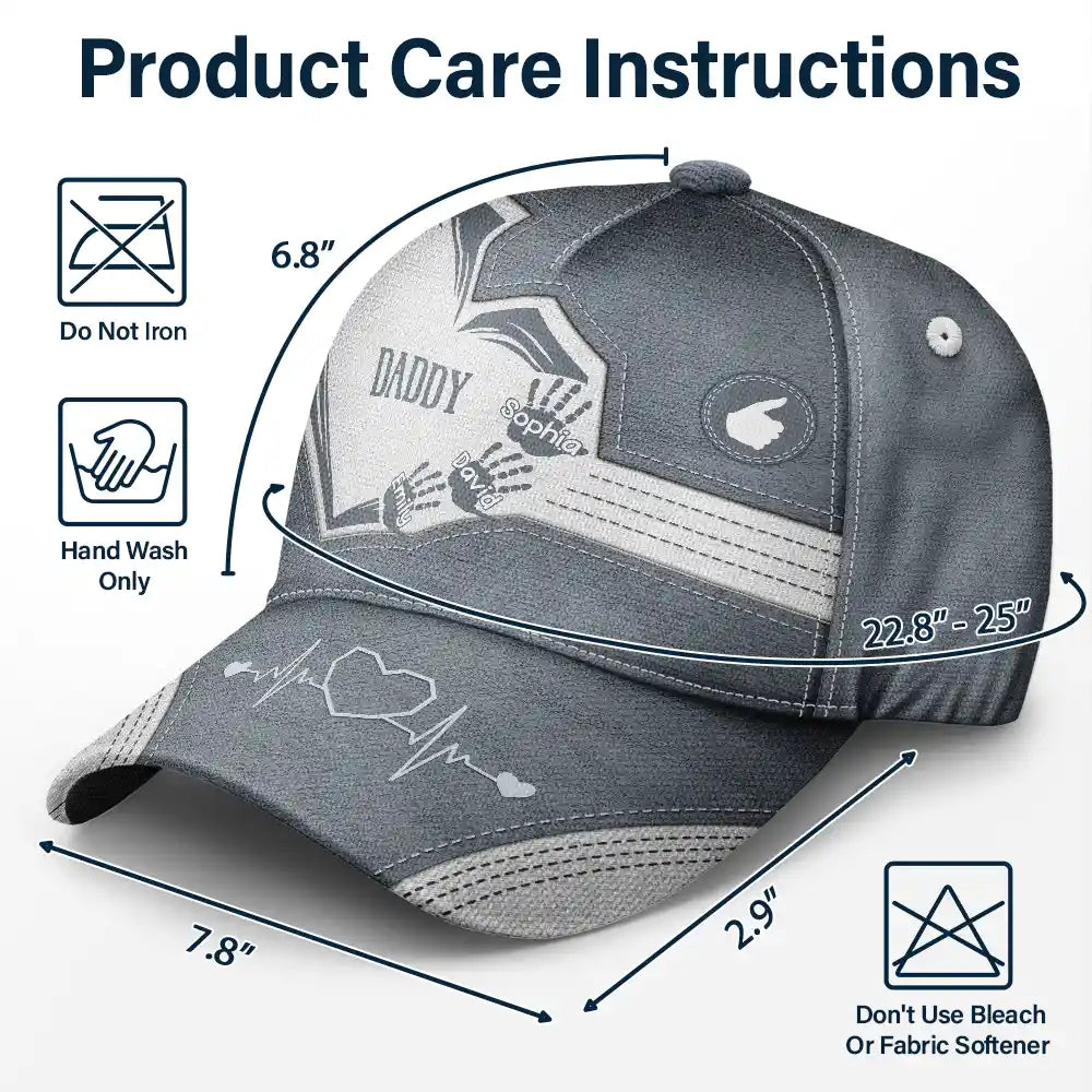 Grandpa's Love: Personalized Classic Cap - Custom Gift for Grandpa, Dad, Father, and Grandkid Classic Cap PopCulturePrints