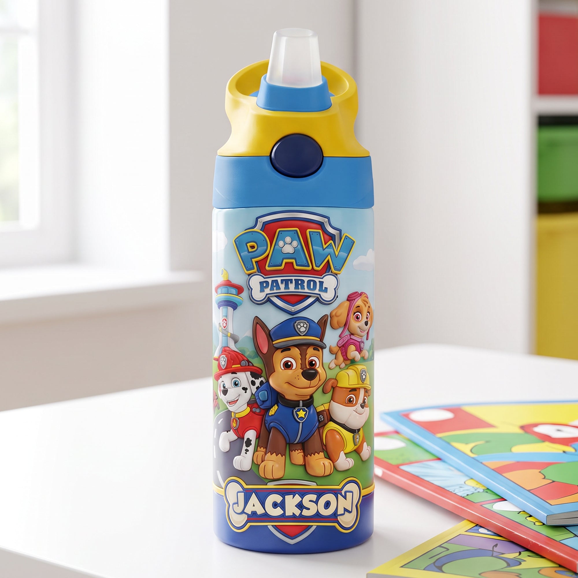 “Adventure Awaits with Paw Patrol” - Colorful 12oz Kid Tumbler - Personalized Gift for Kids Tumbler Cup PopCulturePrints