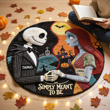 Load image into Gallery viewer, “Embrace the Spooky Spirit!” - Spooky Couple Round Mat - Personalized Halloween Gift for Couples, Friends, and Family

