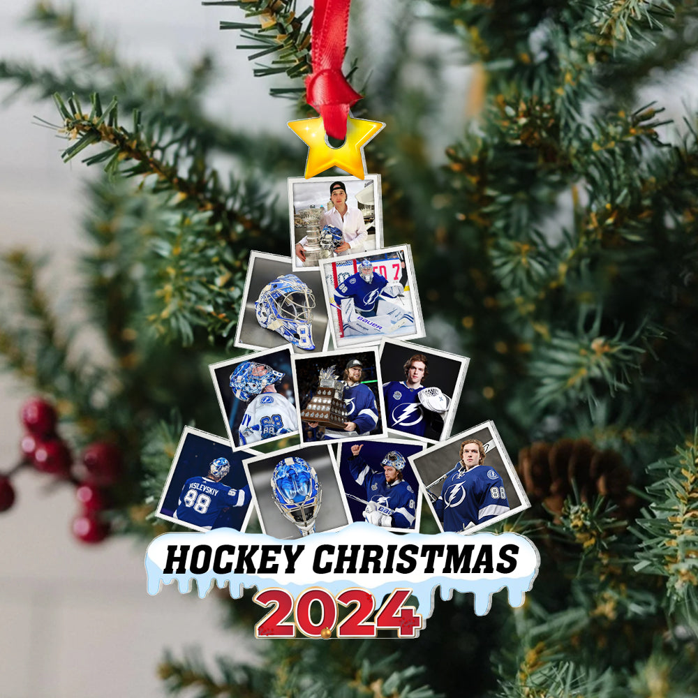 Personalized Ice Hockey Lover's Christmas Ornament - 2024 Edition