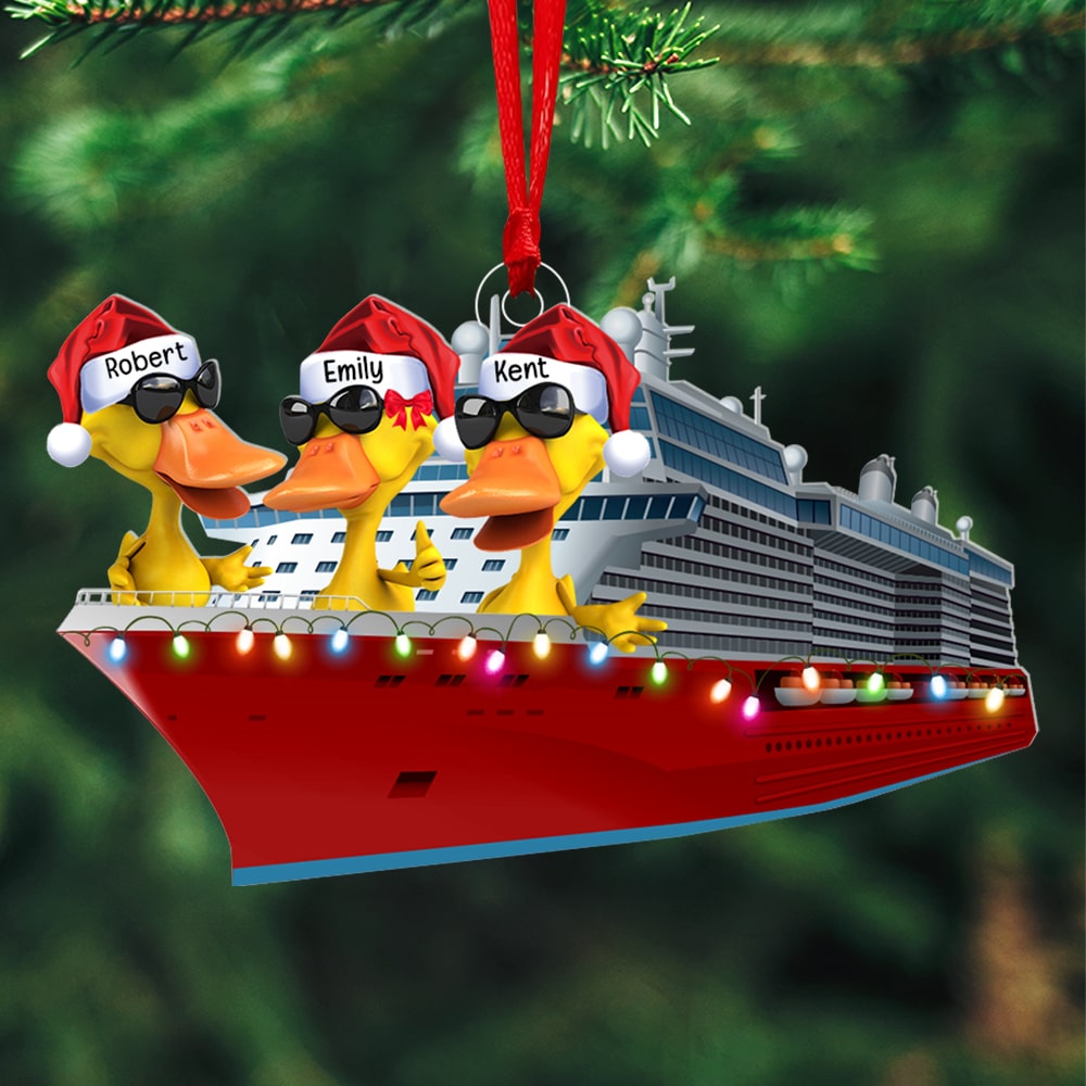 Custom Duck Lover's Christmas Cruise Ornament Ornament PopCulturePrints
