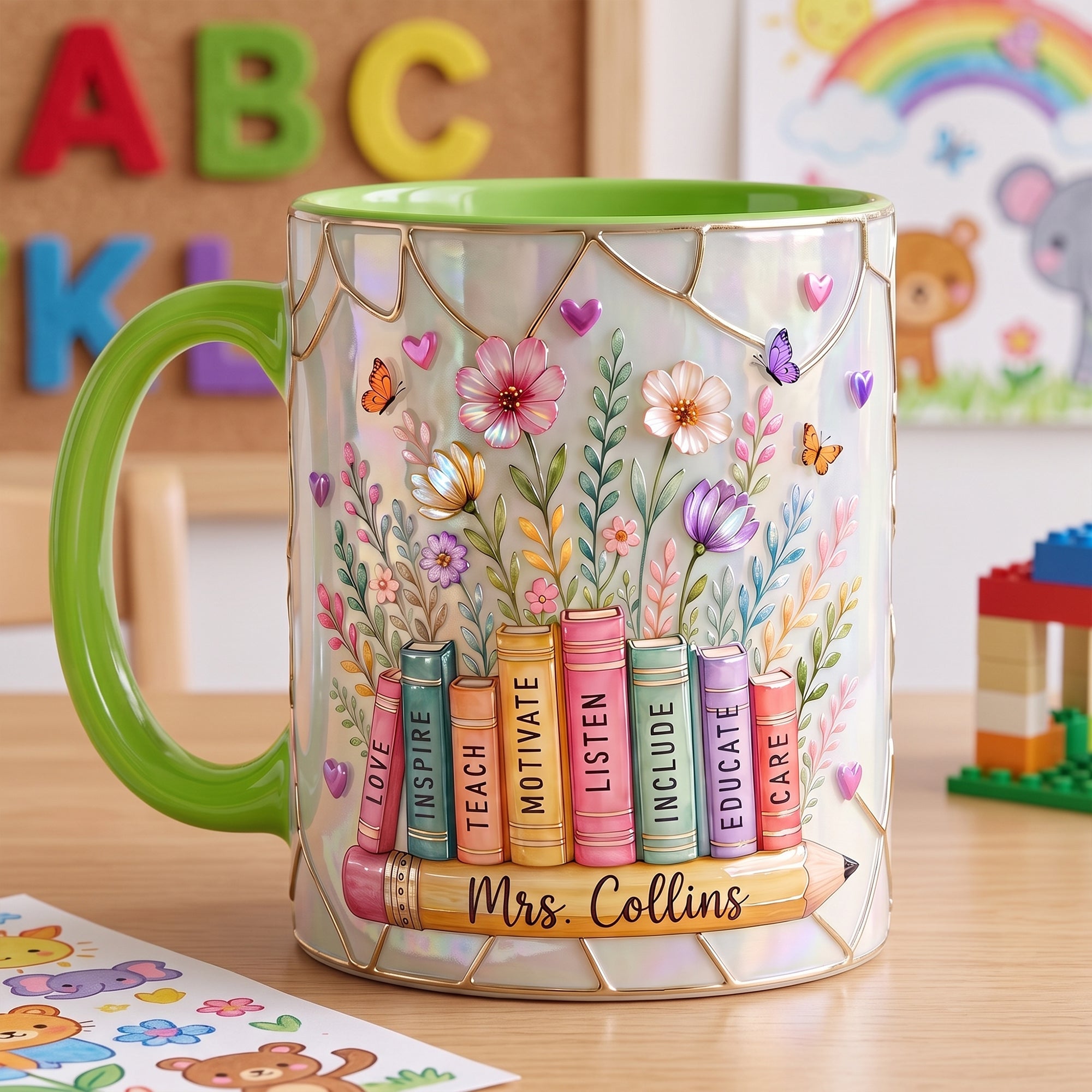 Nurturing Teacher Accent Mug - Personalized Gift for Educators Coffee Mug PopCulturePrints