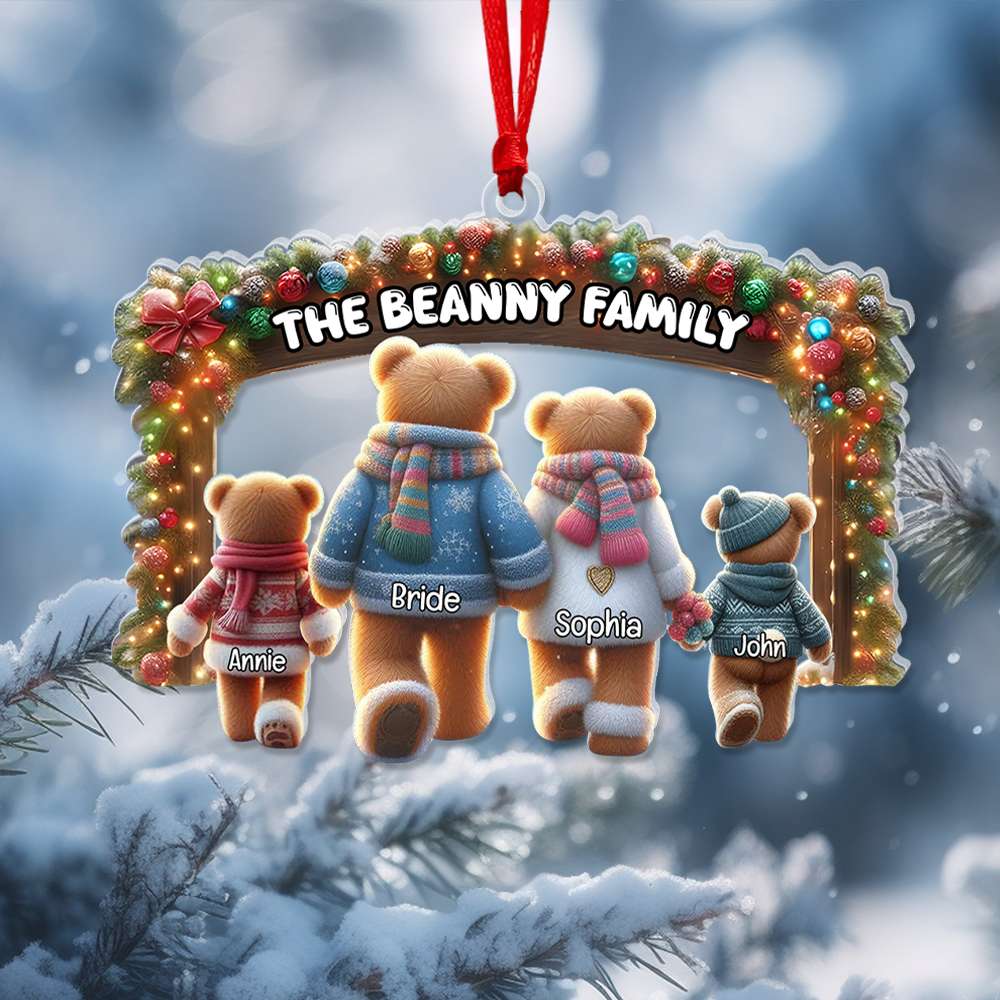 Personalized Bear Family Christmas Ornament Ornament PopCulturePrints