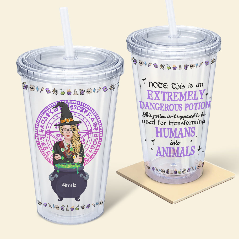 Personalized Witchcraft Acrylic Tumbler - Halloween Potion Design Tumbler Cup PopCulturePrints