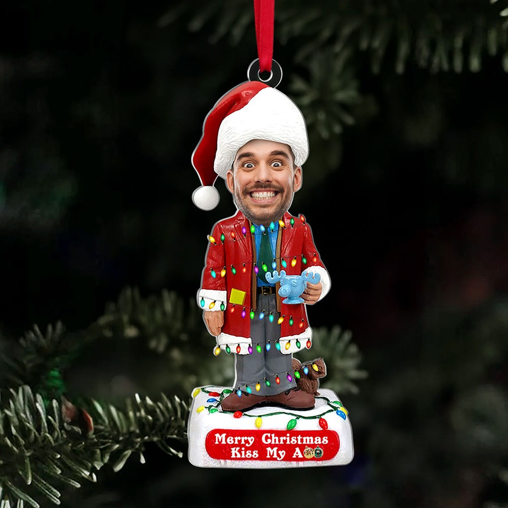 Personalized Funny Christmas Photo Ornament Ornament PopCulturePrints