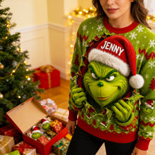 Load image into Gallery viewer, “Unwrap the Fun with Our Mischievous Santa Hat Shirt!” - Personalized Christmas Gift for Everyone
