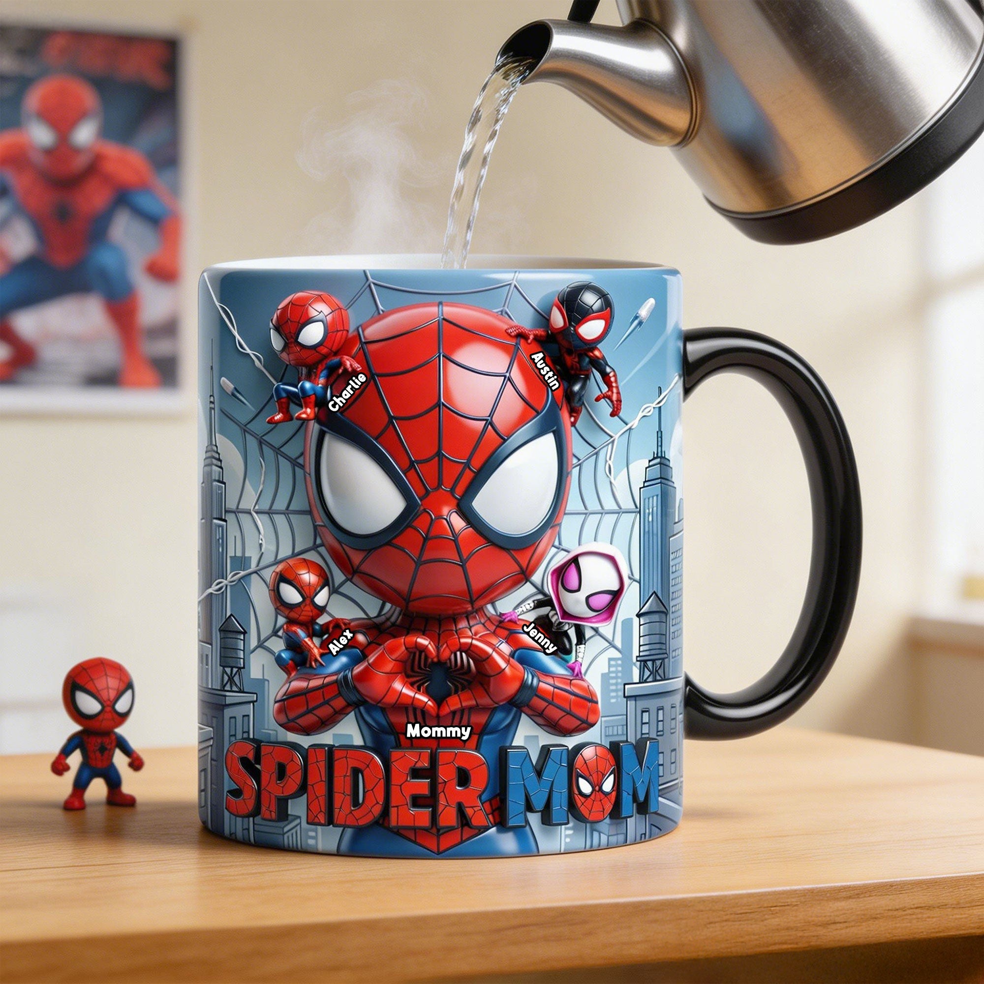 “Every Hero Needs A Mom” - Spider Man Magic Coffee Mug, Personalized Gift for Mom Coffee Mug PopCulturePrints