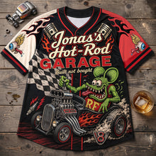Load image into Gallery viewer, “Built Not Bought” - Distinct Hot Rod Baseball Jersey Shirt - Personalized Gifts for Hot Rod Enthusiasts
