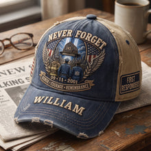 Load image into Gallery viewer, “Never Forget” - Personalized Classic Cap - Gift for First Responders &amp; 9/11 Memorial Enthusiasts
