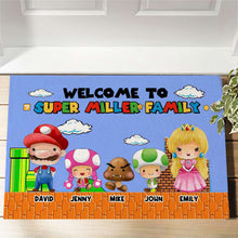 Load image into Gallery viewer, Personalized 'Super Family' Welcome Doormat Doormat PopCulturePrints
