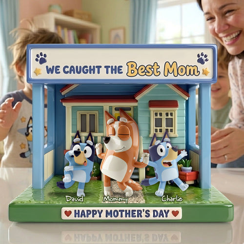 We Caught the Best Mom - Personalized Acrylic Plaque Gifts for Mothers, Grandmas, and More Shaped Plaques PopCulturePrints