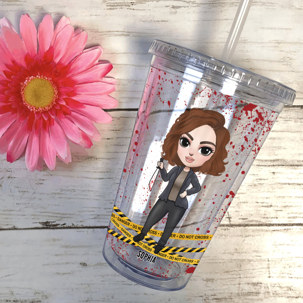 Personalized Crime Show Fan Acrylic Tumbler - 16oz Halloween Gift Tumbler Cup PopCulturePrints