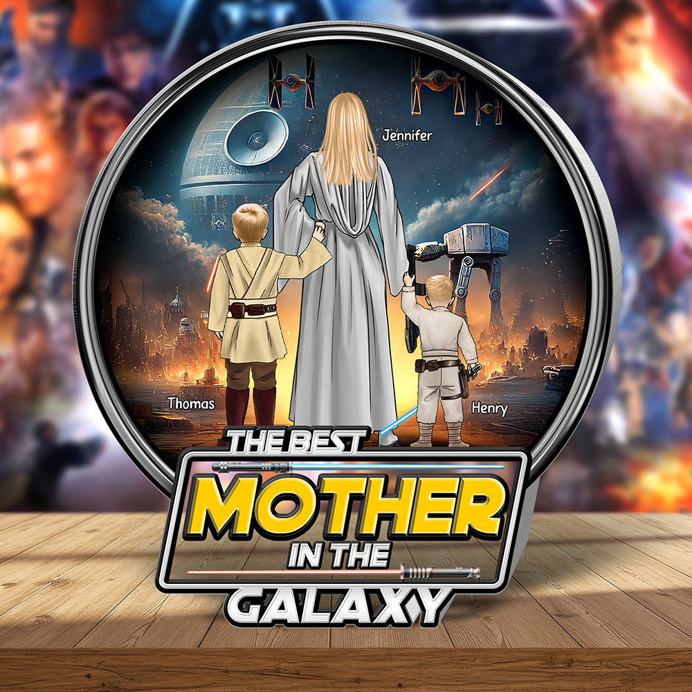 The Best Mother in the Galaxy - Personalized Gifts for Mom Shaped Plaques PopCulturePrints