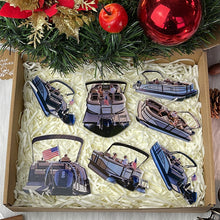 Load image into Gallery viewer, Personalized Pontoon Boat Lover&#39;s Ornament Set Ornament PopCulturePrints
