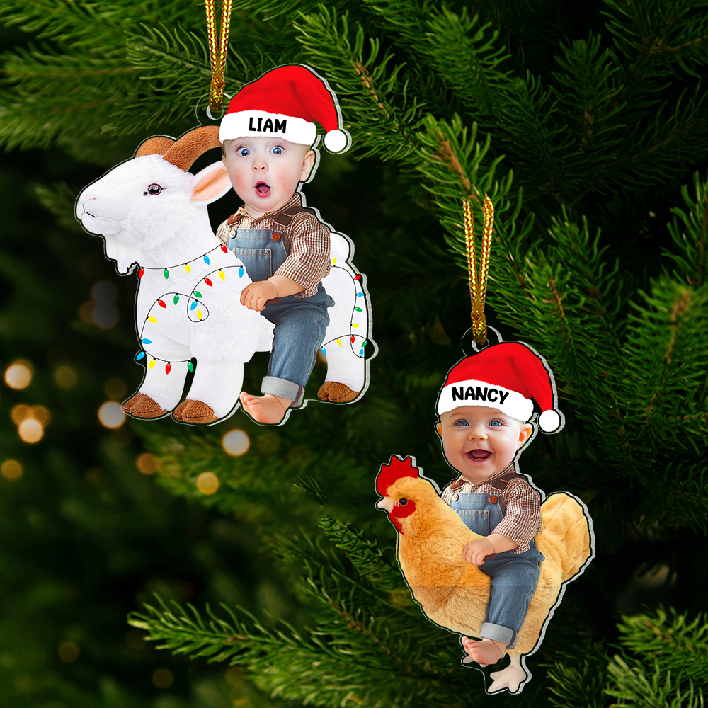 Personalized Baby Christmas Ornaments - Custom Photo Gifts Ornament PopCulturePrints