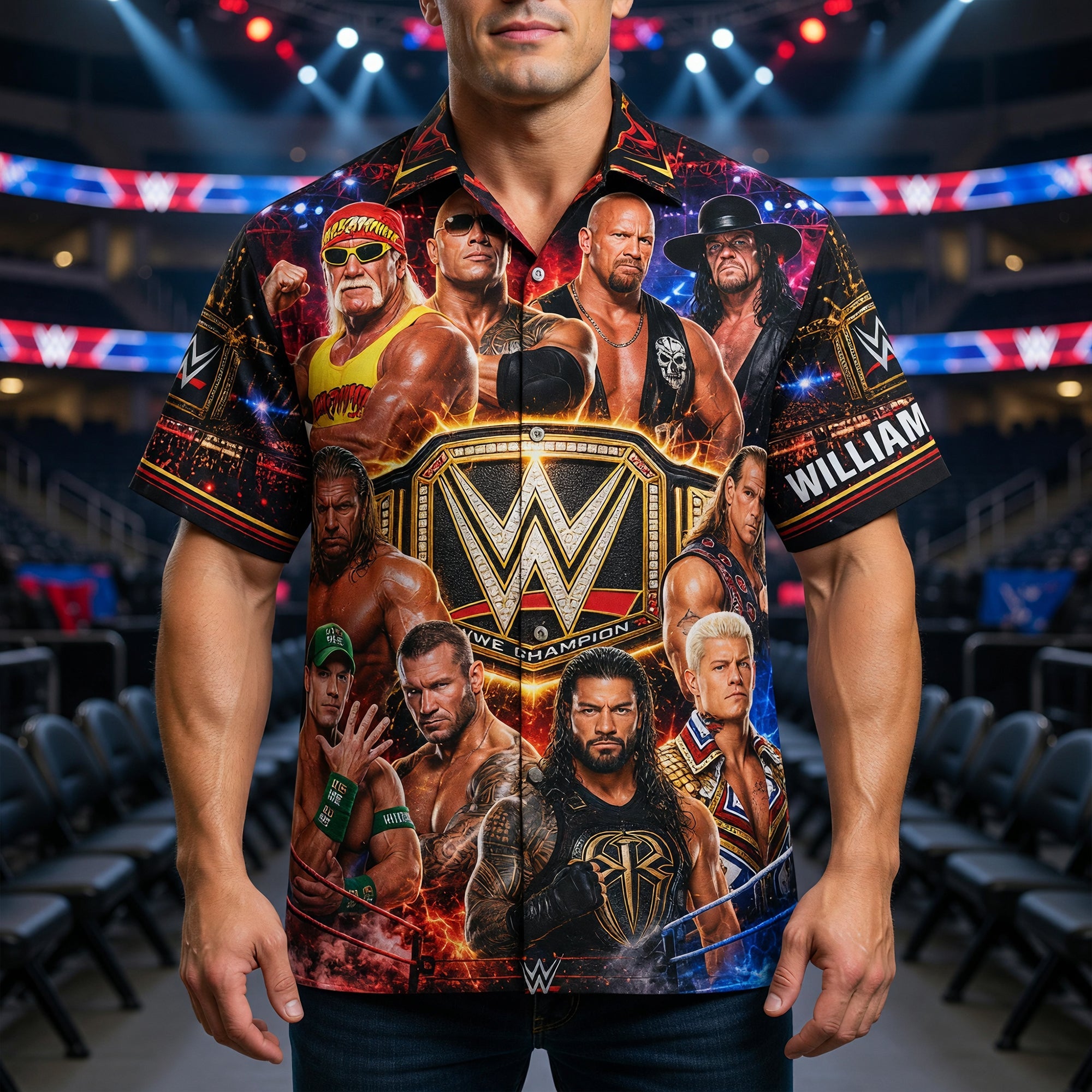 “Unleash Your Inner Champion” - Wrestling Champion Hawaiian Shirt - Personalize Your Gift!