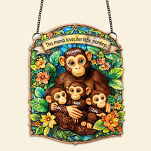 Load image into Gallery viewer, This Mama Loves Her Little Monkeys - Personalized Suncatcher Ornament for Mother's Day Ornament PopCulturePrints
