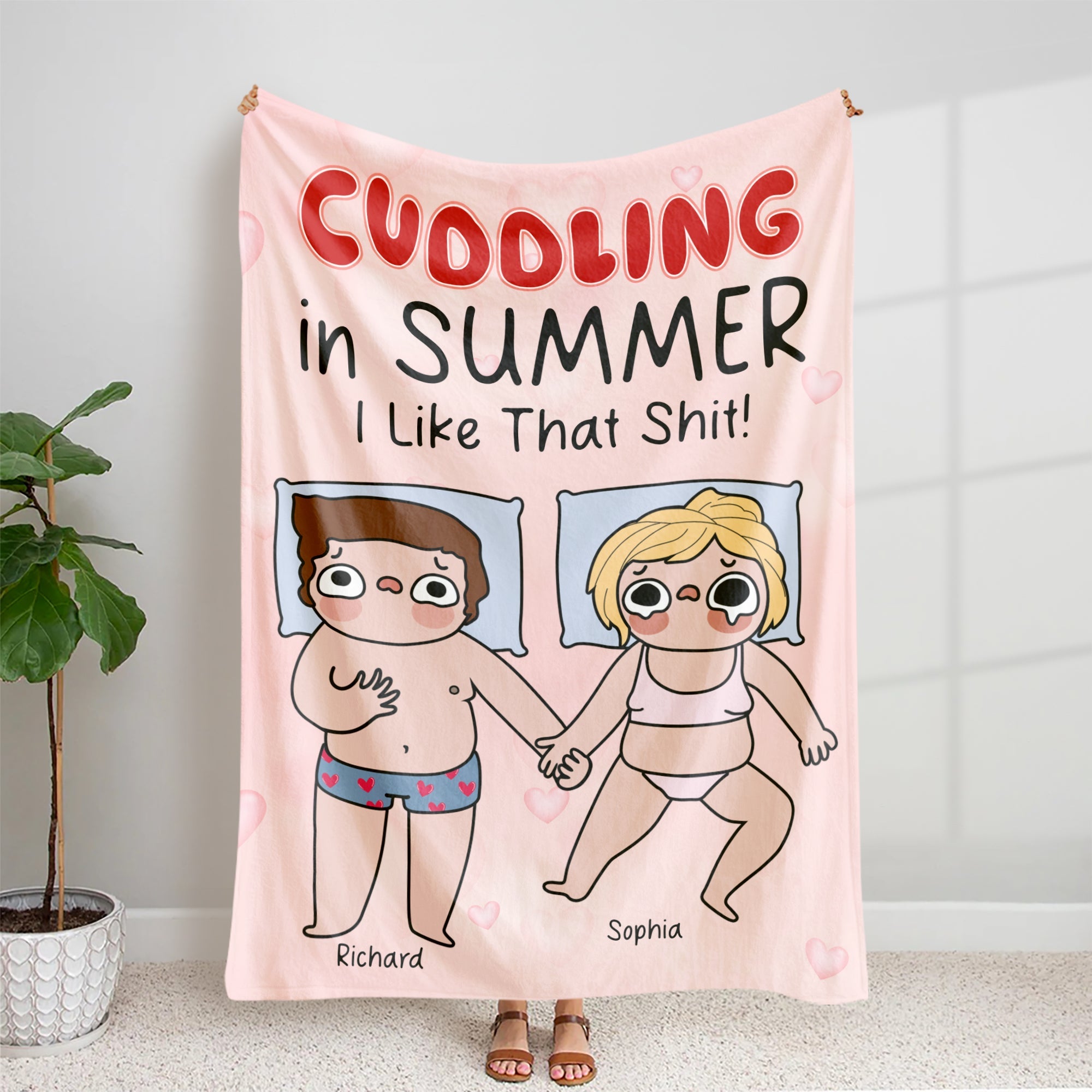 Personalized Cuddling Summer Blanket for Couples Blanket PopCulturePrints