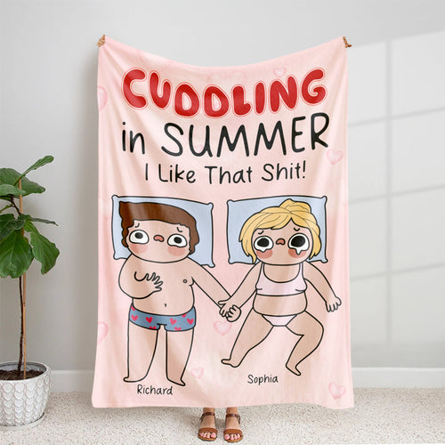 Personalized Cuddling Summer Blanket for Couples Blanket PopCulturePrints