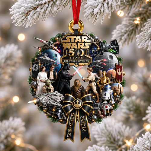 Celebrate 50 Years of Star Wars: Personalized Acrylic Ornament for Film Lovers Ornament PopCulturePrints