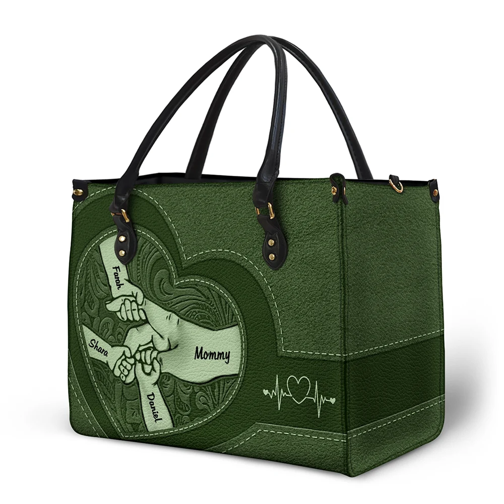 “Together in Love” - Personalized Leather Bag - Gift for Mom, Grandma & Loved Ones Leather Bag PopCulturePrints