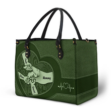 Load image into Gallery viewer, “Together in Love” - Personalized Leather Bag - Gift for Mom, Grandma &amp; Loved Ones Leather Bag PopCulturePrints
