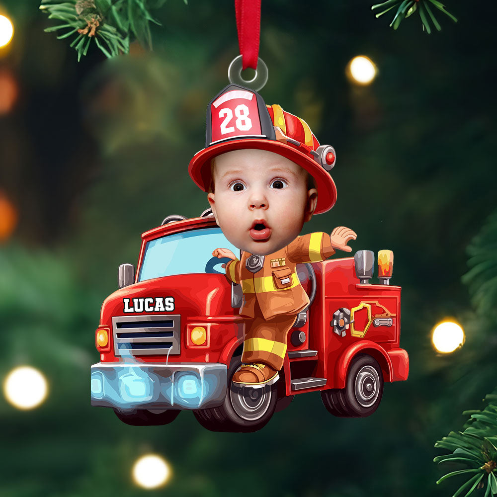 Personalized Kids Hero Photo Ornaments - Firefighter & Police Themes Ornament PopCulturePrints
