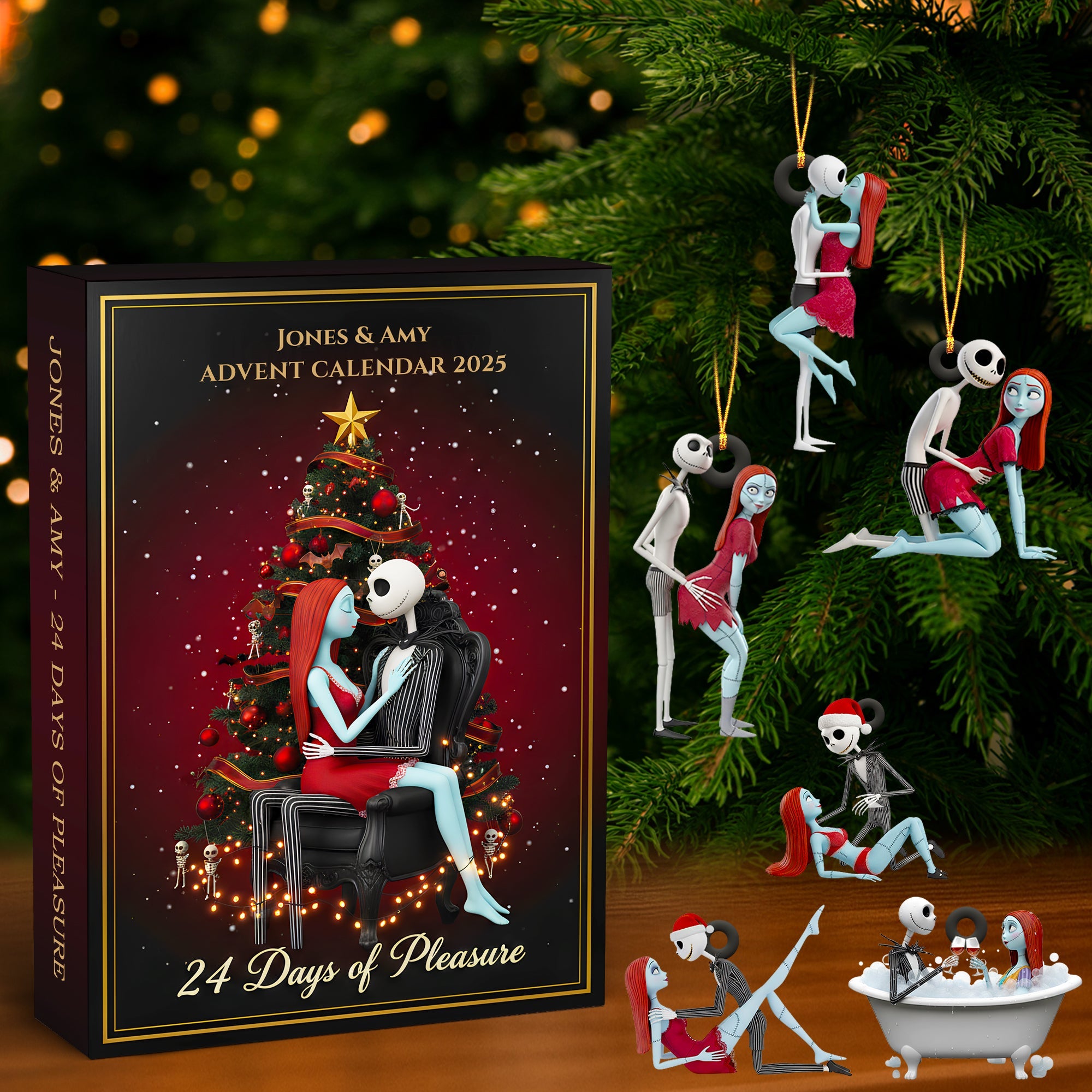 “Celebrate Love & Mischief This Christmas” - Personalize Your Advent Calendar Blind Box - Perfect Gift for Couples Advent Calendar PopCulturePrints