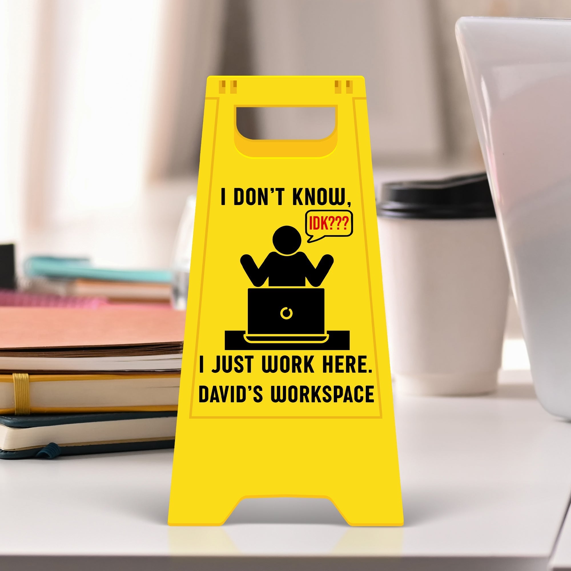 Caution: Overstimulated – Personalized Funny Office Warning Acrylic Plaque – Unique Gifts for Coworkers and Friends Shaped Plaques PopCulturePrints