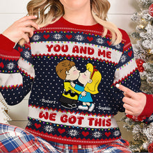 Load image into Gallery viewer, Personalized Cartoon Couple Christmas Ugly Sweater
