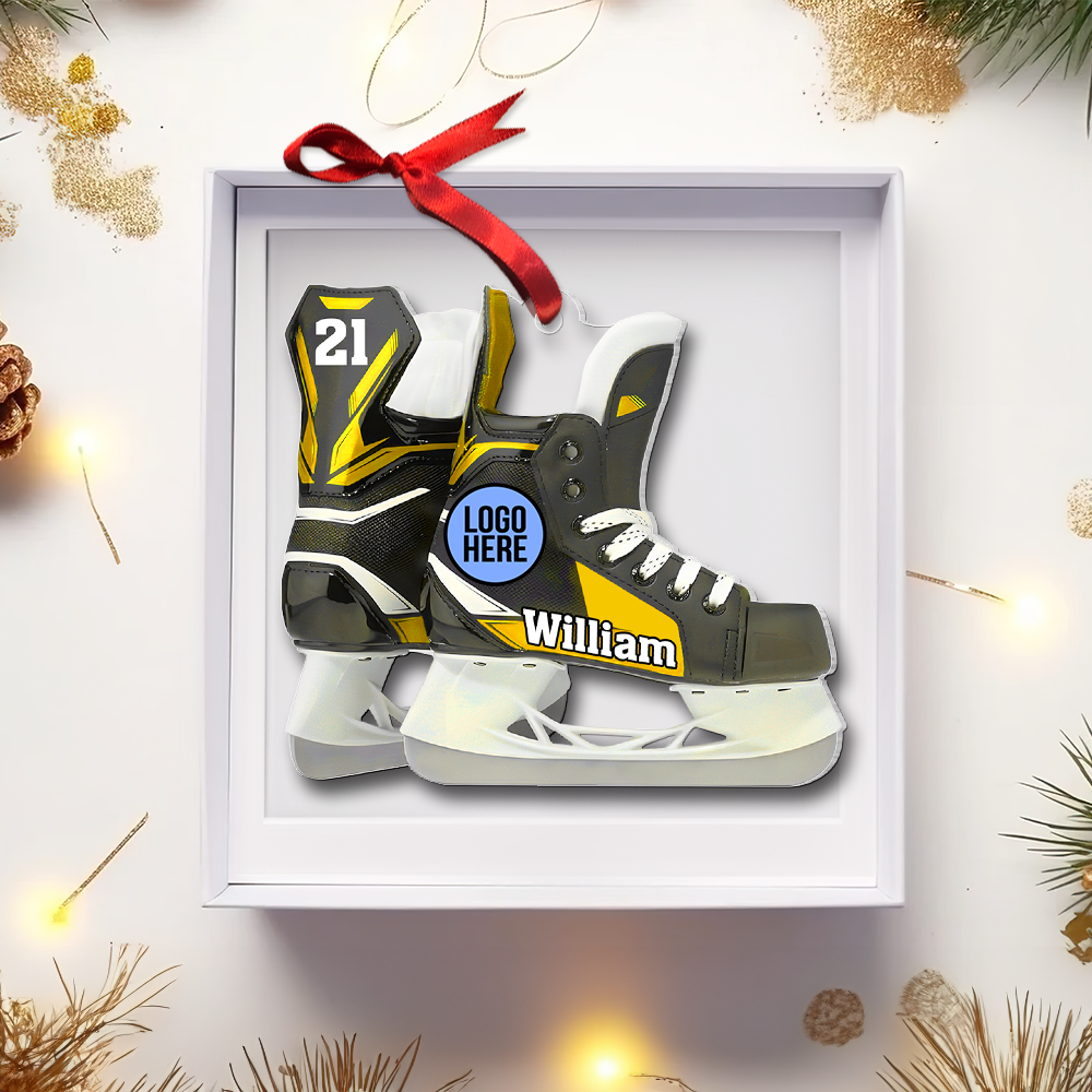Personalized Ice Hockey Skate Christmas Ornament Ornament PopCulturePrints