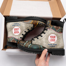 Load image into Gallery viewer, Personalized Family Christmas Acrylic Ornament 2024 Leather Boots PopCulturePrints
