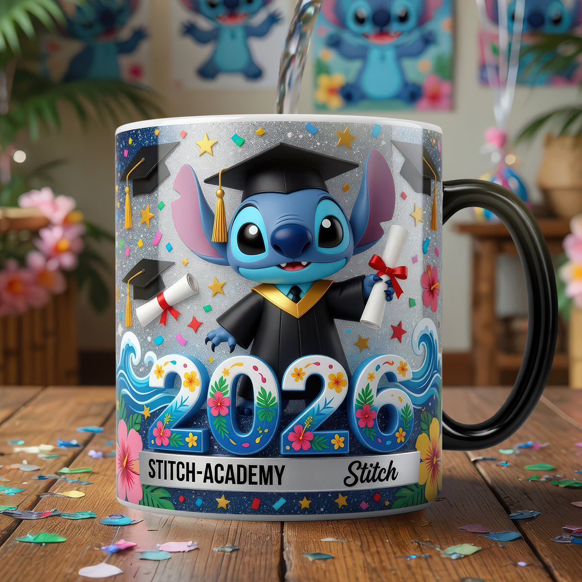 Celebrate Graduation with Stitch - Personalized Graduation Magic Mug