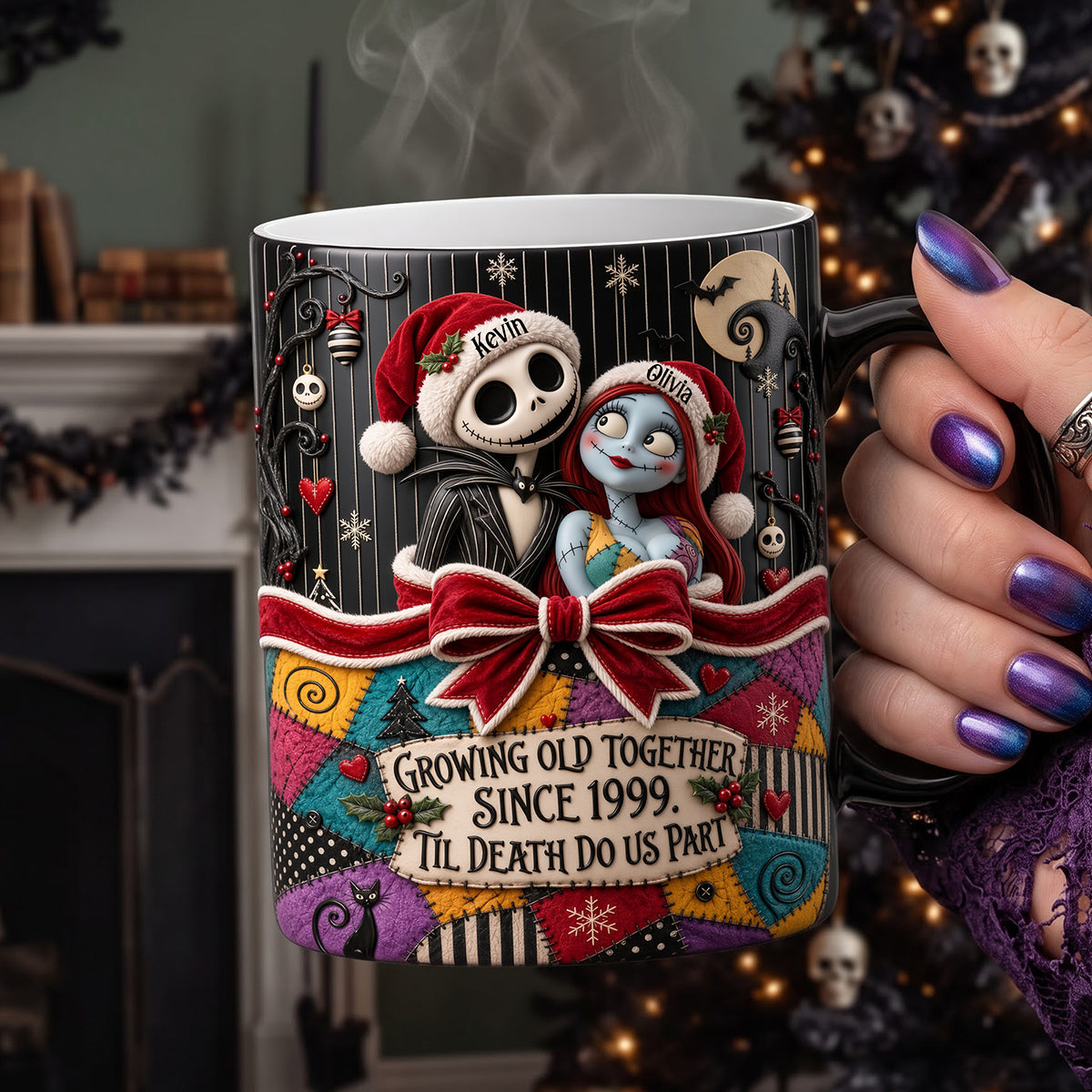 Christmas Gothic Couple Magic Ceramic Coffee Mug - Personalized Gifts 01pata180926 Coffee Mug PopCulturePrints