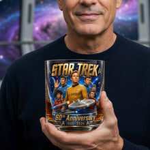 Load image into Gallery viewer, “To Boldly Go Where No Glass Has Gone Before” - Celebrated 60th Anniversary Drinking Glass - Personalized Gift for Fans Glass PopCulturePrints
