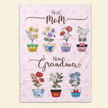 Load image into Gallery viewer, Personalized Grandma Blanket - Flower Garden Design
