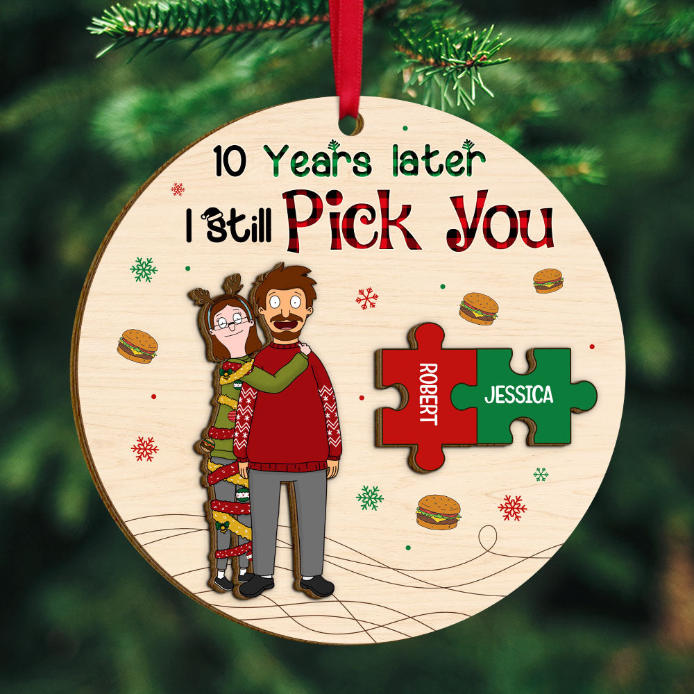 Custom Couples Christmas Ornament - Personalized 10 Years Design | Valentine's Day Gifts Ornament PopCulturePrints