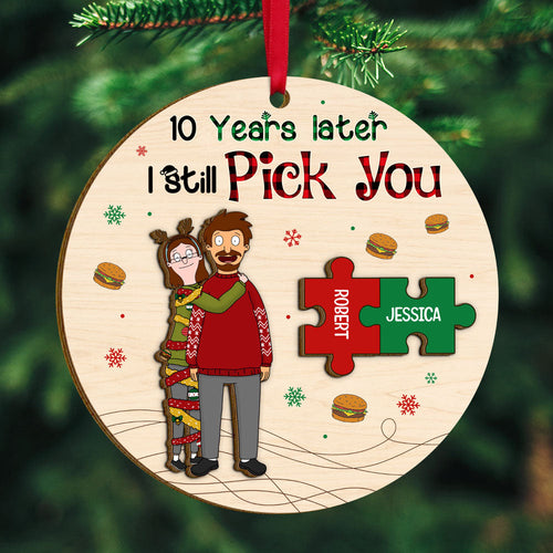 Custom Couples Christmas Ornament - Personalized 10 Years Design | Valentine's Day Gifts Ornament PopCulturePrints