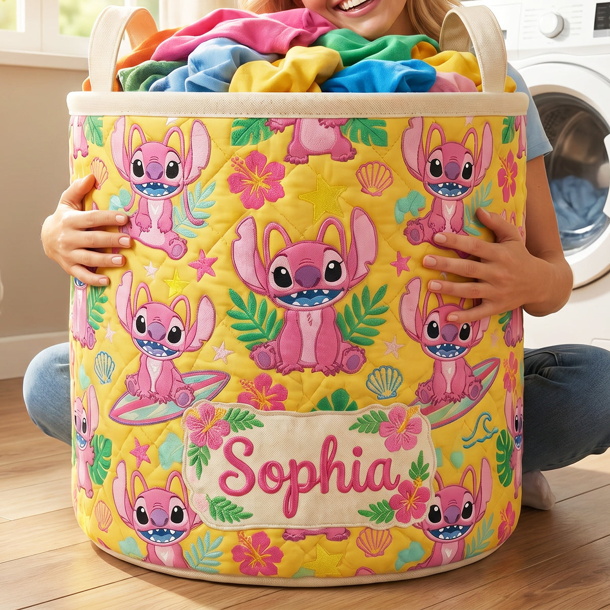 Cute Alien Quilted Laundry Basket - Personalized Gift for Kids Laundry Basket PopCulturePrints