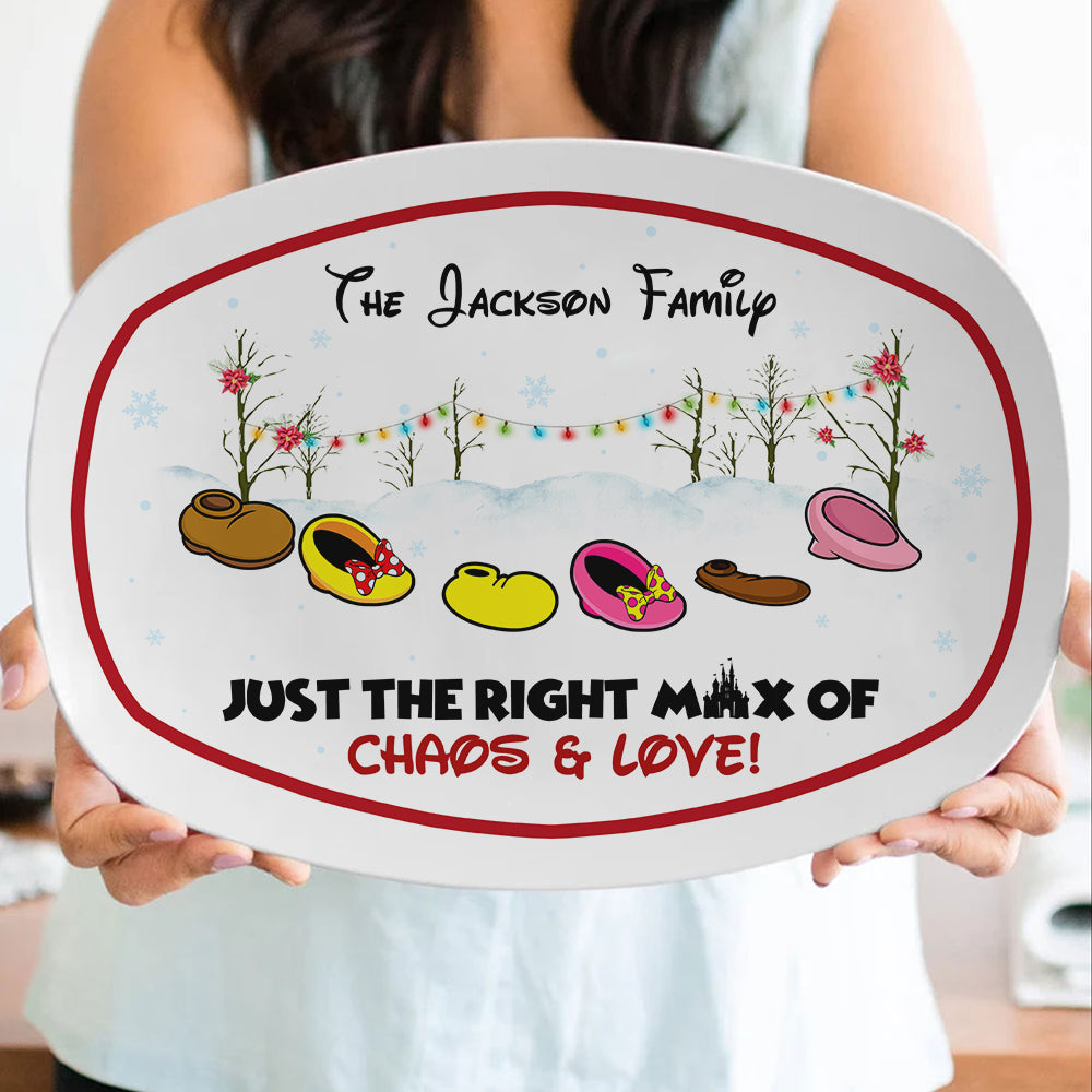 Personalized Family Resin Plate - Chaos and Love Slippers Design Resin Plate PopCulturePrints
