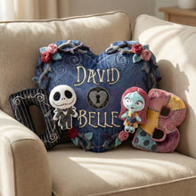 Load image into Gallery viewer, Love Stitched Together - Initial Alphabet Couple Pillow - Personalized Gift for Couples Pillow PopCulturePrints
