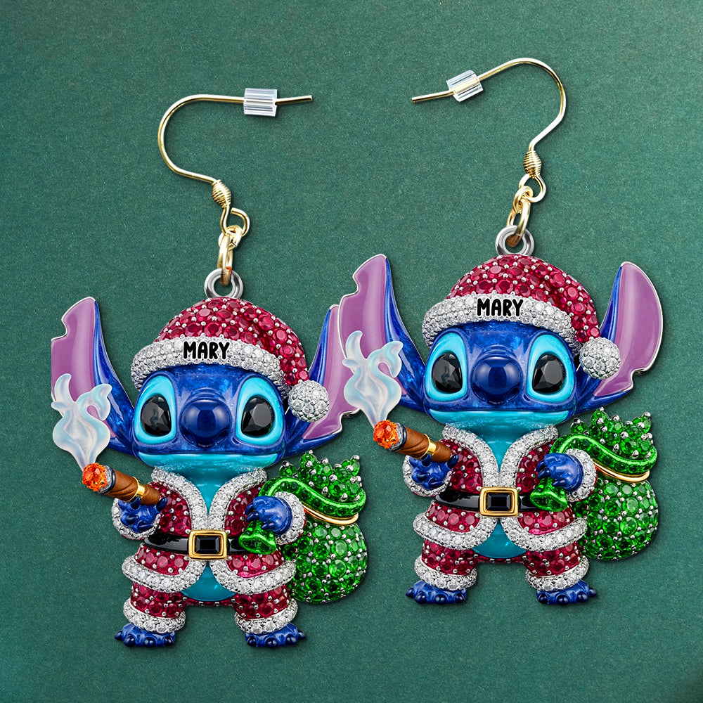Funny Cartoon Alien Acrylic Earrings - Personalized Gifts for Smokers Earrings PopCulturePrints