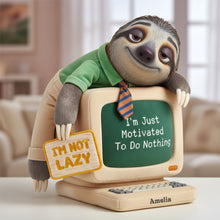 Load image into Gallery viewer, I'm Just Motivated To Do Nothing - Lazy-Day Sloth Pillow - Personalized Gift for Coworkers Pillow PopCulturePrints

