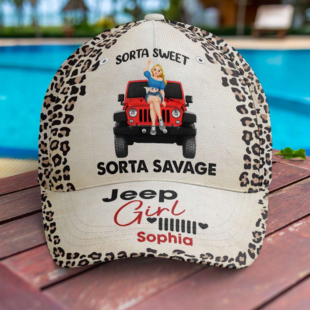 Personalized Jeep Girl Cap - Sorta Sweet Sorta Savage