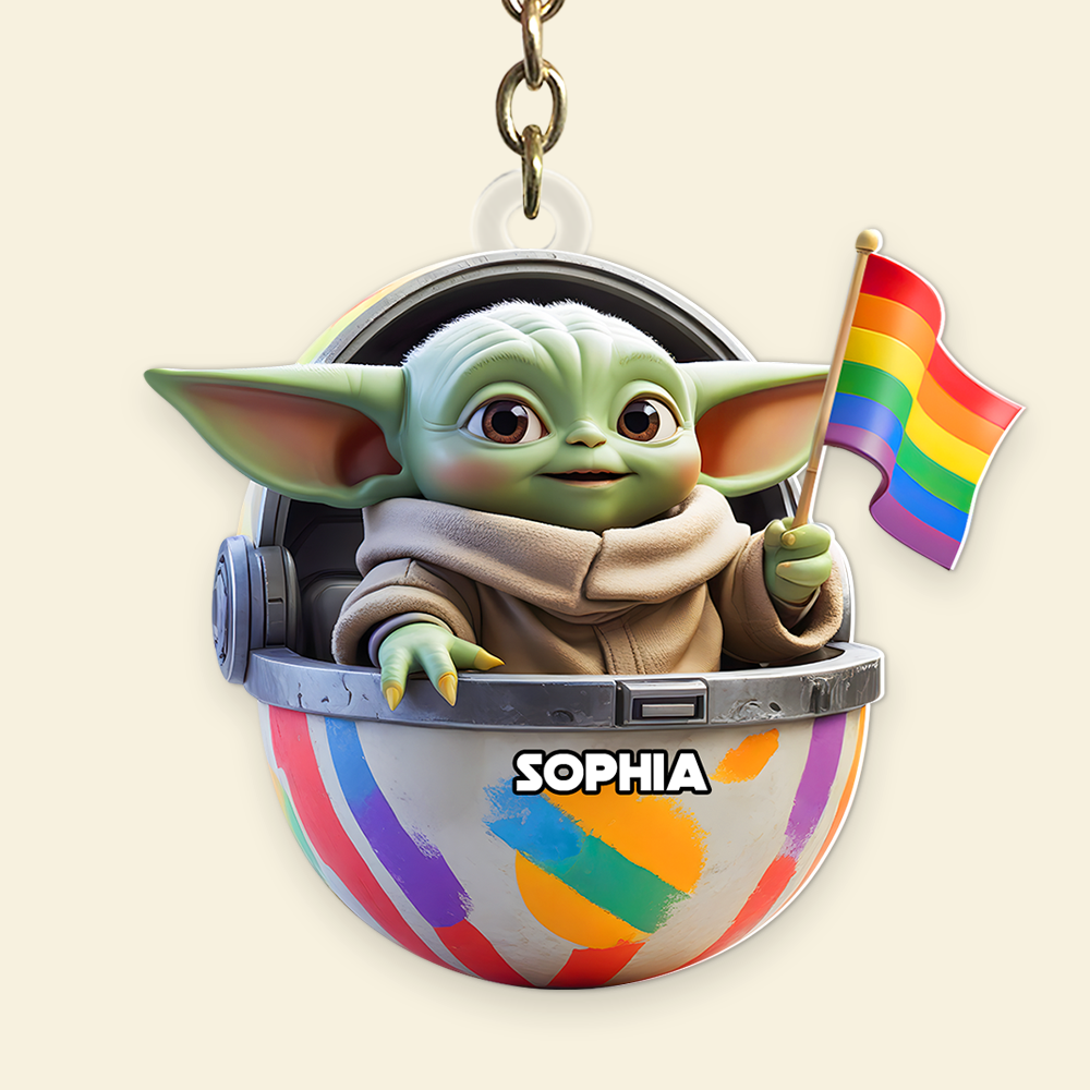 Celebrate Diversity with Our Galaxy Monster LGBT Keychain - Personalized Gifts for Everyone Keychains PopCulturePrints