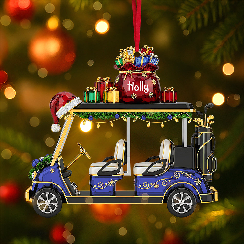 Golf Cart Ornament - A Personalized Gift for Golf Lovers Ornament PopCulturePrints